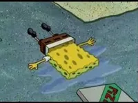 Spongebob on the floor