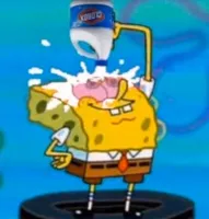 Spongebob pouring bleach in his eyes