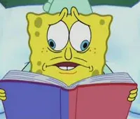 Spongebob reading two pages