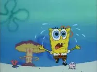 SpongeBob running from the inevitable