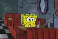 SpongeBob sitting alone