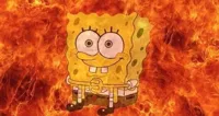 SpongeBob Sitting in Fire