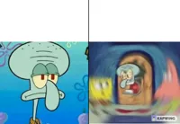 Spongebob Squidward Calm vs Squidward yelling