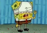 Spongebob underwear on head