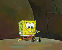 Spongebob waiting in the mailbox