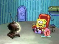 Spongebob watching tv