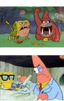 Spongegar and Patar VS. Scientist Patrick and Nerd Spongebob