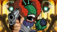 Tricky from Undertale with a gun