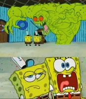 two spongebobs monster