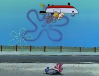 Upside down driving Spongebob