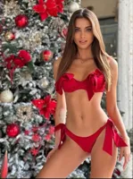 Victorias Secret model Christmas tree